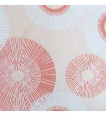 Peach white beige color geometric circles vector silver metal texture button contemporary roller blind